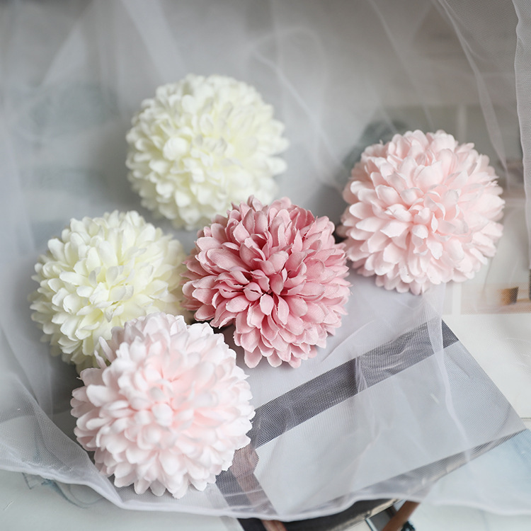 タンポポの花の頭の菊の卓球の菊の小さい清新な結婚のお祝いの花の撮影の道具のdiyの花芸をシミュレーションします。|undefined