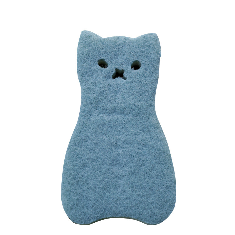 Cartoon three-layer dish washing sponge cleaning scouring pad dish cloth kitchen brush bowl sponge magic wipe