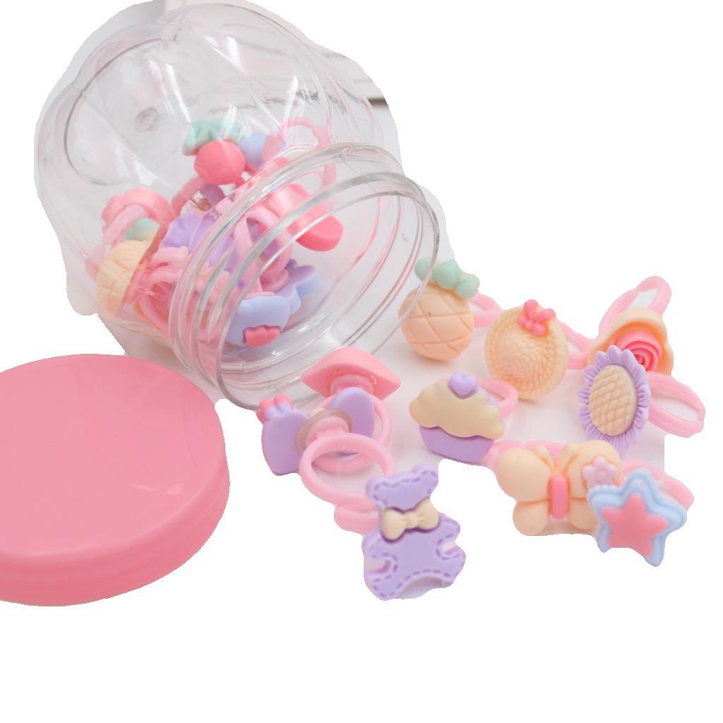 Children's jewelry ring creative pumpkin resin variety of mixed girl princess accessories gift box a generation of hair