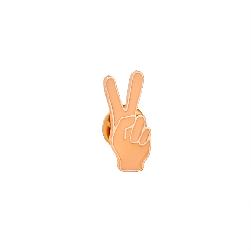European and American jewelry 2022 new cartoon brooch palm gesture creative music symbol lightning pin enamel badge