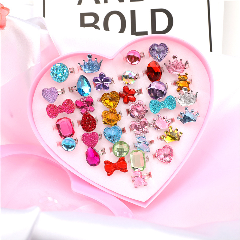 Factory direct Korean version of Yiwu jewelry children's resin ring toy girl jewelry kindergarten small gift wholesale