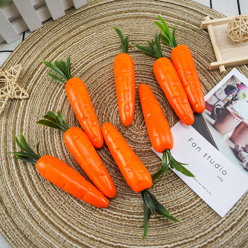 Simulation radish model fake carrot with leaves fake fruits and vegetables toy window decoration props