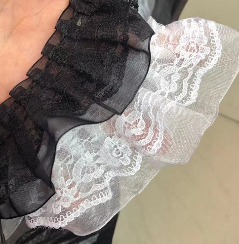 Spot 5cm lace snow yarn with double layer fungus collar pleated home textile accessories clothing accessories discount lace 714