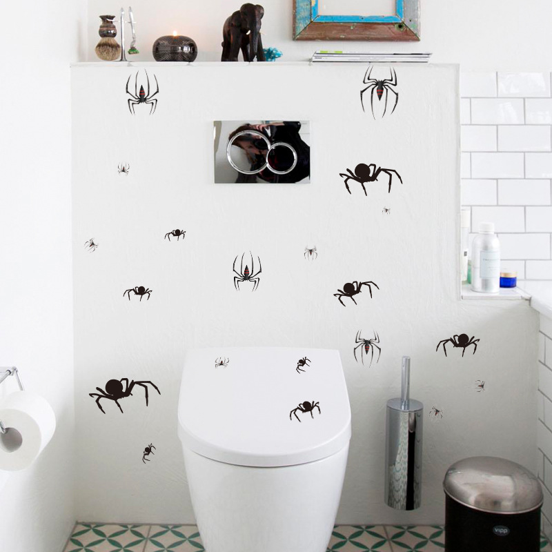 2024 Trade Decoration Non-adhesive Electrostatic Sticker Window Glass Spider Sticker Halloween Day Window Dress Up