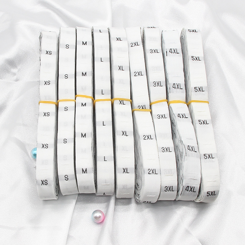 Size Label Clothing Cloth Label Accessories Black and White Clothes Code Label Weaving Label Cloth Code Label Number Label Size Label