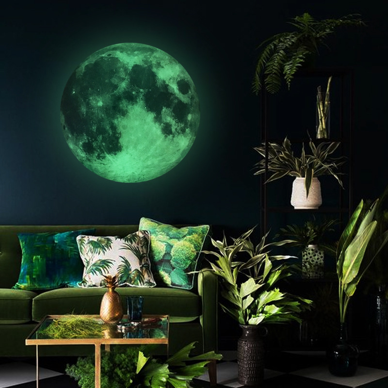 Factory direct wholesale cross-border export luminous moon wall stickers children's room kindergarten bedroom living room background decoration