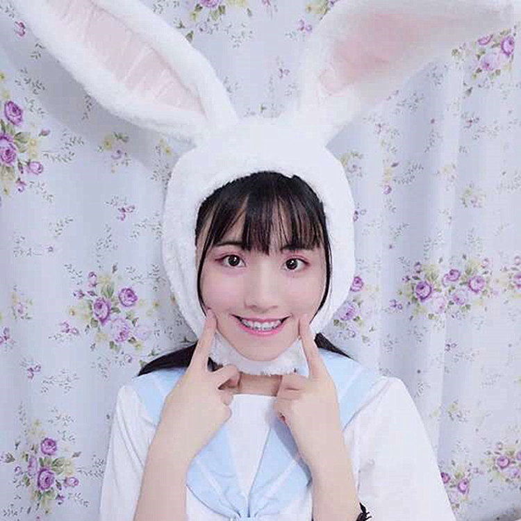 Wholesale soft sister plush Lin Xiaozhai with rabbit ears hat rabbit headgear photo props photo props