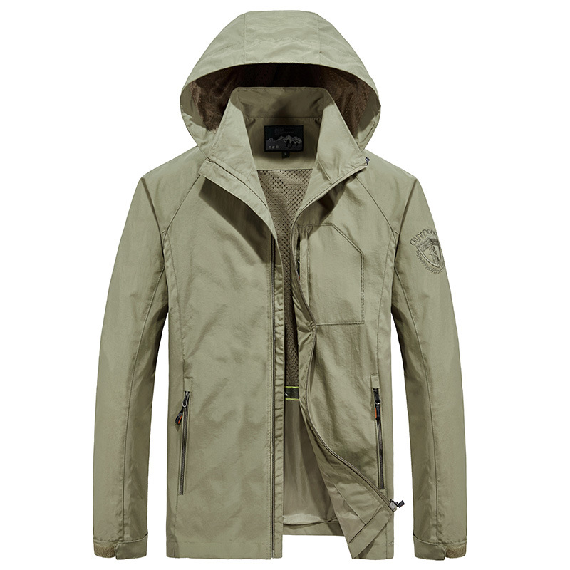 Foreign Trade Charge Quick-drying Clothes Men's Large Size Casual Outdoor Sportswear Coat Spring and Autumn Mid-length Jacket 7868