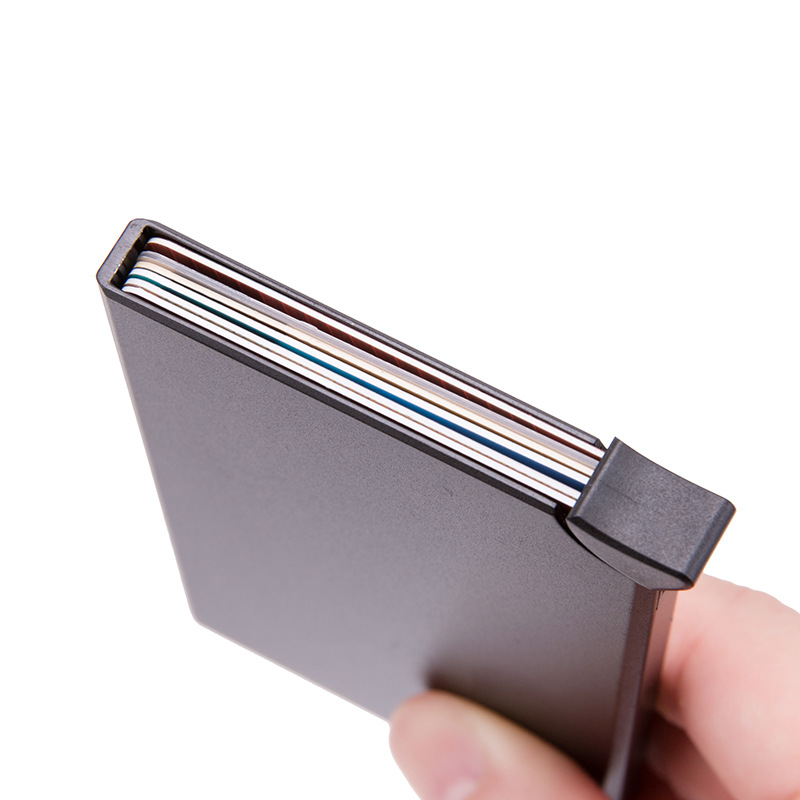Top right hand push aluminum credit card box anti-theft brush RFID card box anti-theft brush aluminum alloy card bag