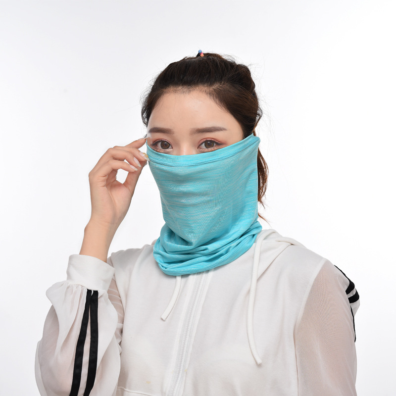 Ice Silk sun protection headgear ear hanging scarf outdoor riding triangle towel breathable sun protection face protection neck neck riding mask