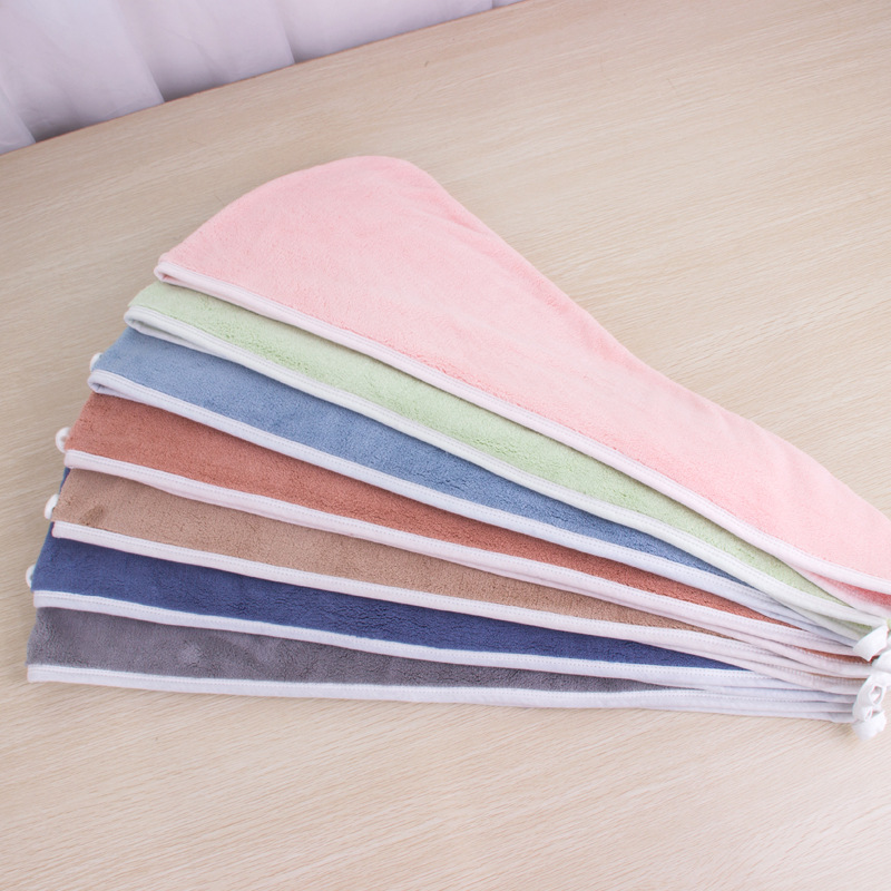 Factory direct microfiber quick-drying absorbent edging dry hair towel wholesalers Super gift dry hair hat turban