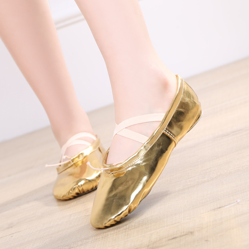 Children's Dance shoes adult cat claw ballet female soft bottom practice golden leather Silver Performance yoga shoes one-piece delivery