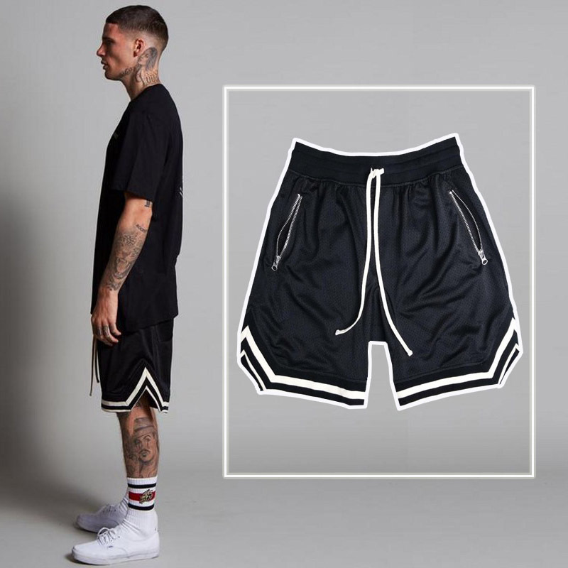 Men's Casual Shorts European and American Running Fitness Trendy Shorts Mesh Breathable Summer Loose Basketball Training Pants
