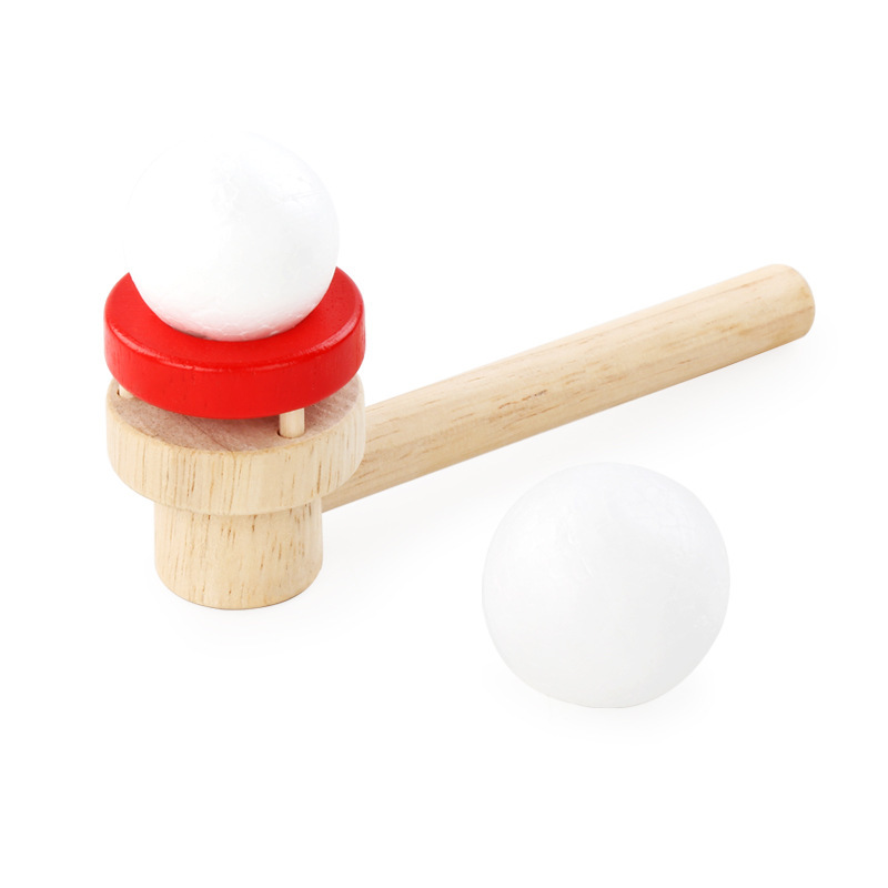 Factory Direct wooden ball blowing game suspended ball ball blowing device Children's year nostalgic educational toys stall hot sale