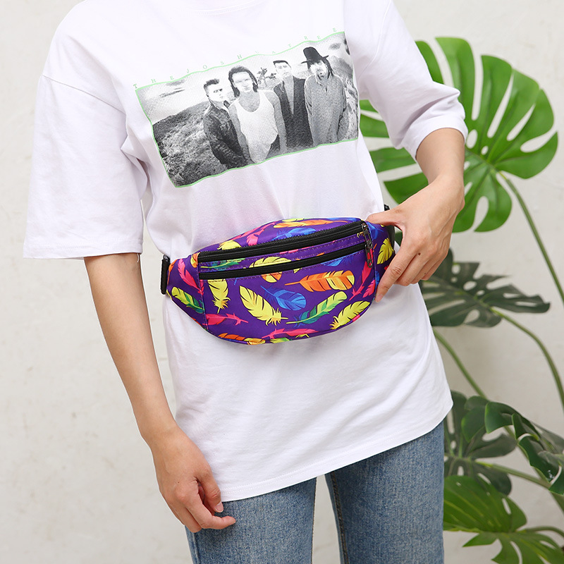 Men's Waist Bag Sports Running Waist Bag Women's Nylon Wear-Resistant Crossbody Chest Bag Mountaineering Cycling Mobile Phone Bag Cashier Bag
