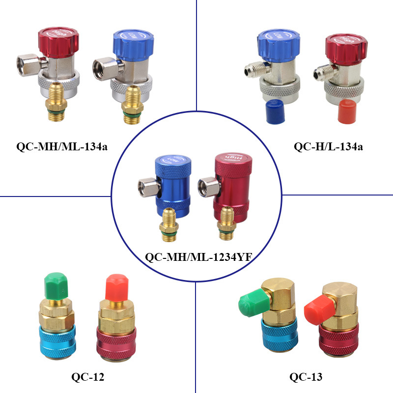 R134aR1234yf adjustable quick connector refrigerant fluorination Connector tool car air conditioner 134a adapter