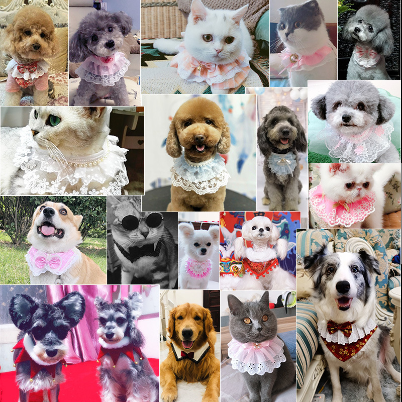 Pet Scarf Lace Princess Dog Scarf Triangle Scarf Bib Accessories Bib Cat Scarf Decoration