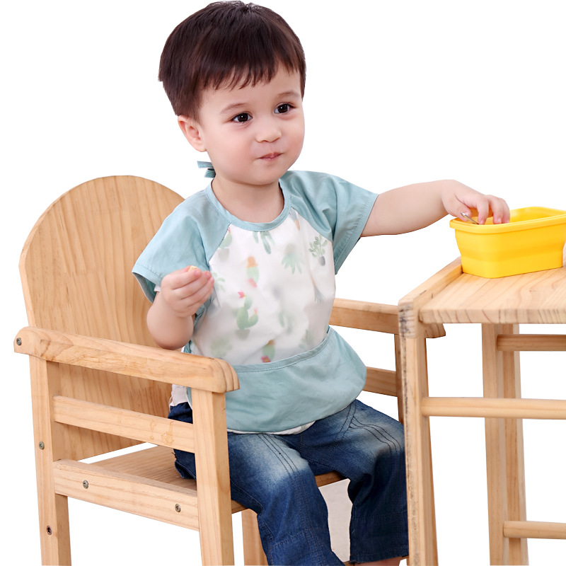 Children's overcoat waterproof long-sleeved anti-dressing baby eating clothes apron cotton children's overcoat baby bib protective clothing