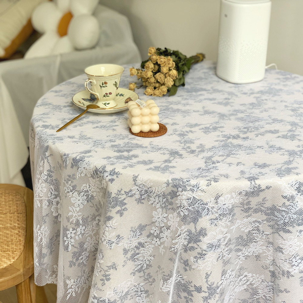 French retro mesh white tablecloth picnic cloth cover cloth background cloth