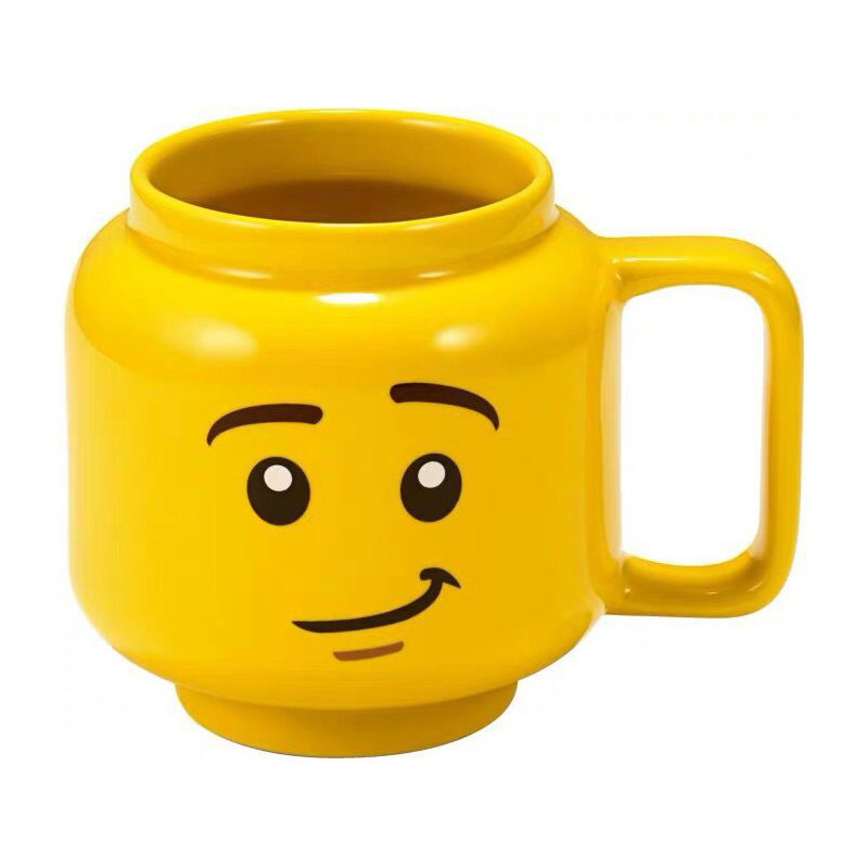Building block figurine cup expression cup cartoon figurine cup beverage cup ceramic male and female smiley cup beauty cup gift