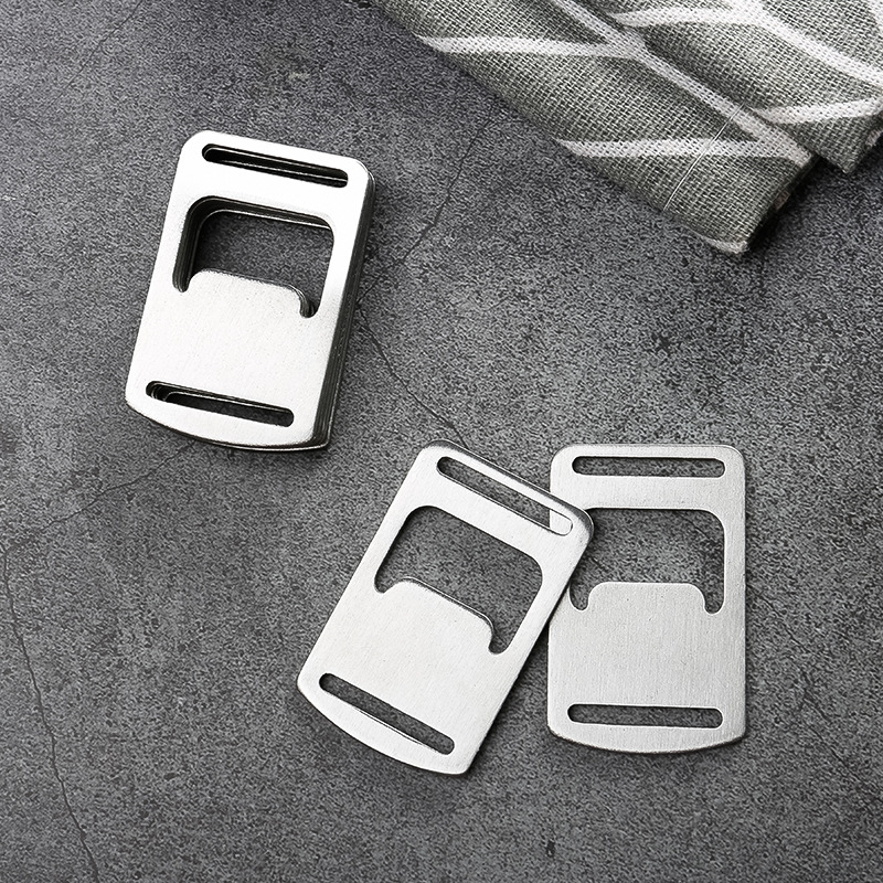 Ribbon bottle opener stainless steel card bottle opener outdoor backpack ribbon buckle lanyard bottle opener travel bag accessories