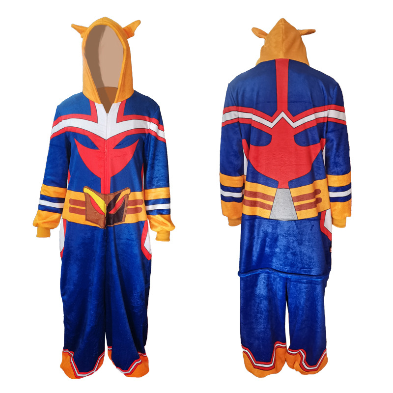 我的英雄學院服裝 歐爾麥特聖誕節cos卡通連體家居服睡衣套裝