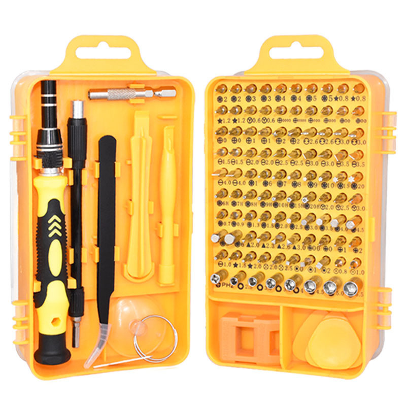 Factory direct 115 one screwdriver set disassembly machine combination watch mobile phone disassembly and maintenance tools chrome alum