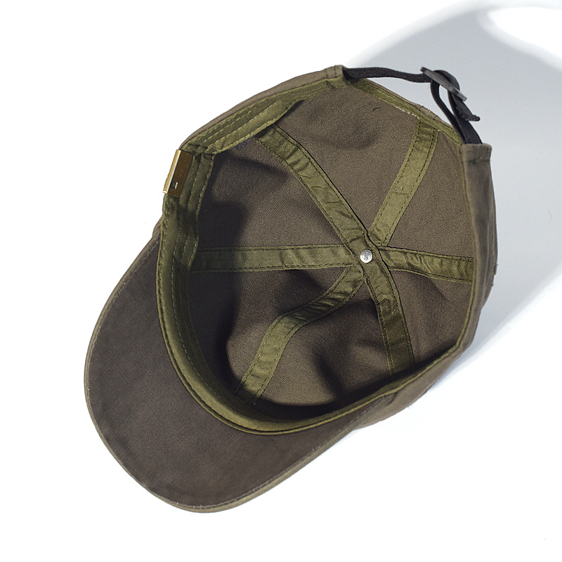 Short brim hat men's Japanese fashionable baseball cap soft top short tongue cap casual peaked cap equestrian hat sun hat Cotton