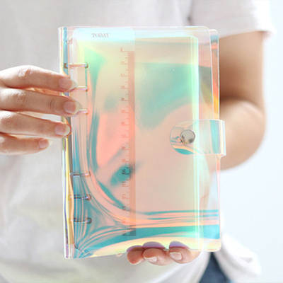 Creative Loose-leaf Hand Account Book Japanese Laser Notebook a5 Soft Shell Transparent Fresh a6 Notepad Diary Book