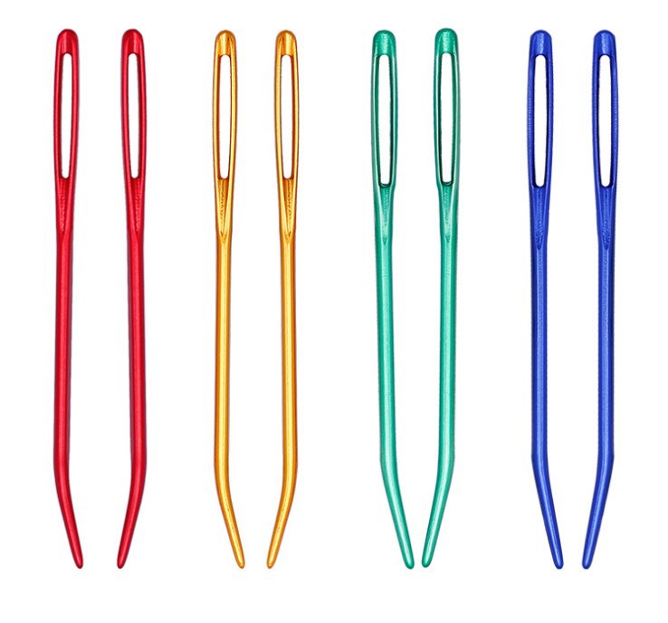 Hot selling skc sweater big eye stitching curved needle wool sewing large hole metal needle home sweater knitting tool