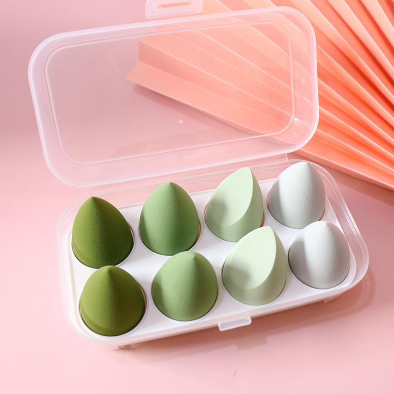 8-grid egg box beauty egg super soft gift box suit makeup patch non-stuck powder makeup tool egg powder puff