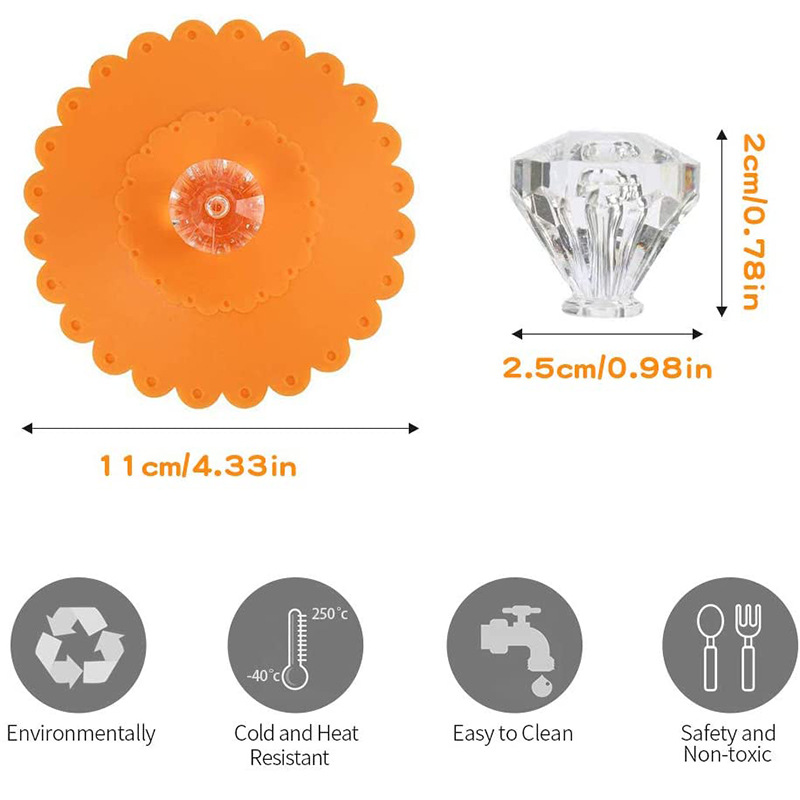 Cross-border food grade silicone glue cup cover dustproof glass cover silicone cup cover glass cover 6-piece set