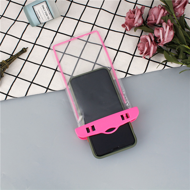 Transparent Touch Screen Mobile Phone Case Outdoor Hot Spring Swimming Diving Luminous Waterproof Case PVC Fluorescent Mobile Phone Waterproof Bag