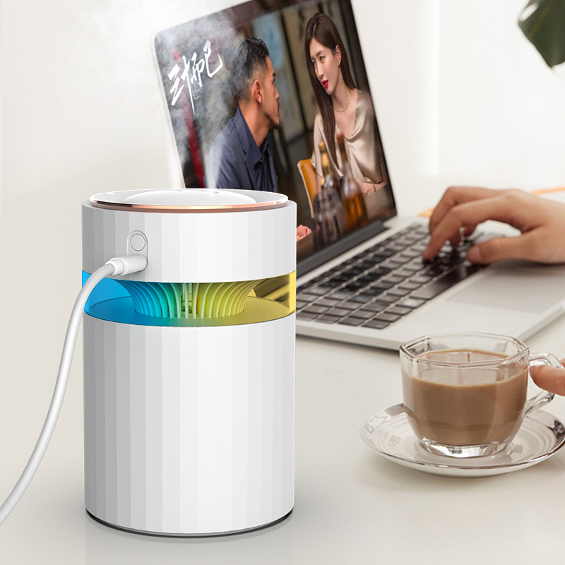 Dazzle double nozzle humidifier colorful lights usb large capacity home silent office bedroom air humidifier