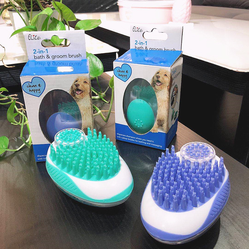 EliteYili Pet Supplies Cat and Dog Bathing Massage Brush Bath Liquid Squeeze Dog Comb Cleaning Beauty