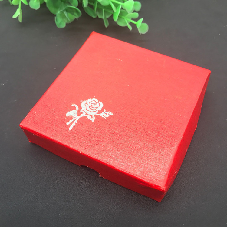 紅色方形紙盒包裝盒玉 一枝花手鐲子 玫瑰花手鍊紙質盒簡易包裝盒