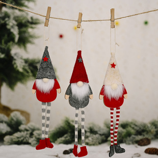 Haobei Christmas decorations Forest old man hanging leg doll pendant creative faceless doll pendant dwarf doll