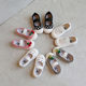 Korean girls square mouth shoes Cherry Wave canvas shoes baby toddler shoes kindergarten l 61 small white shoes