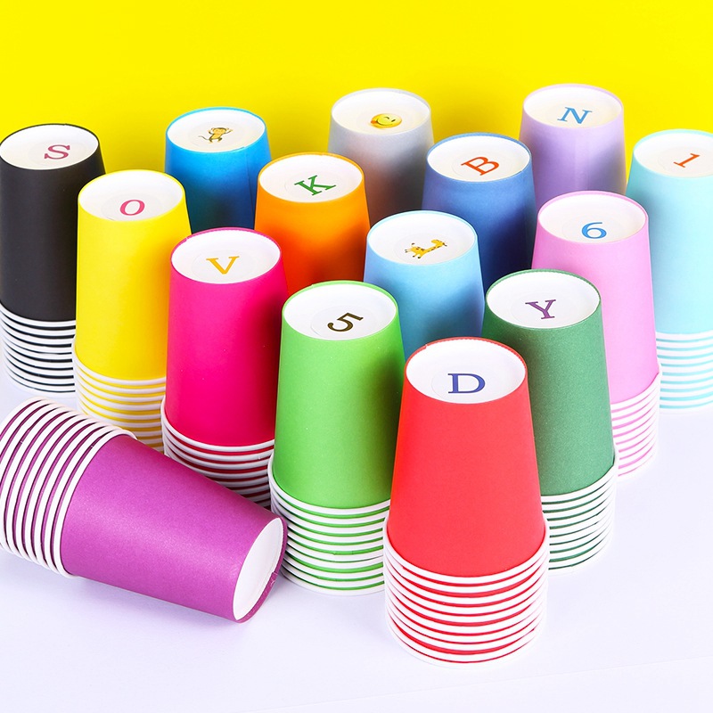 Color Paper Cup Kindergarten Handmade Material Disposable Thickened Paper Cup Art DIY Material Children Handmade