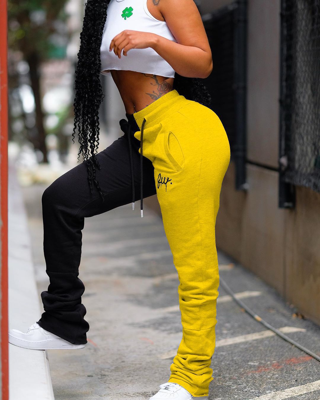 2022 European and American wish Amazon AliExpress Elegant Casual Printed Pattern Contrast Lace-Up Pants