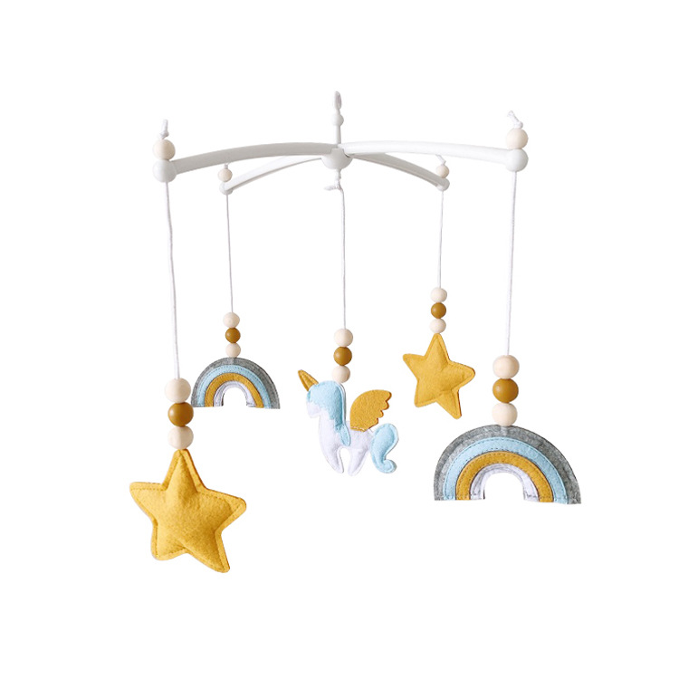 ins Decorative Nordic Style Crib Felt Wind Bell Baby Bed Bell Bed Mantle Wind Bell Children's Room Decorative Hanging Ornaments