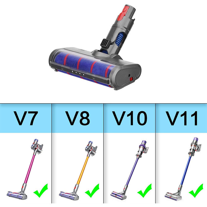 適用Dyson戴森吸塵器V7 V8 V10 V11電動地刷軟絨滾筒吸頭配件