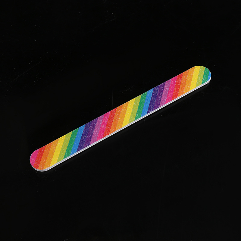 Spot rainbow nail file double-sided polishing strip nail trim trim nail tools custom wholesale