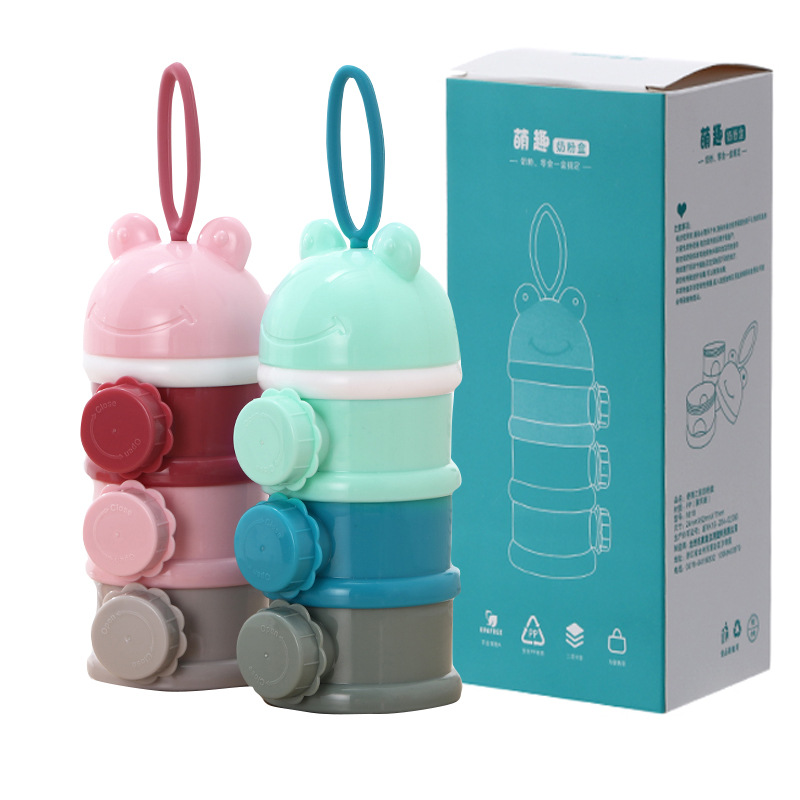 Milk Powder Box Portable Out Baby Large Capacity Milk Powder Tank Lanyard Side Opening Milk Powder Box Removable Three-Layer Milk Powder Pot