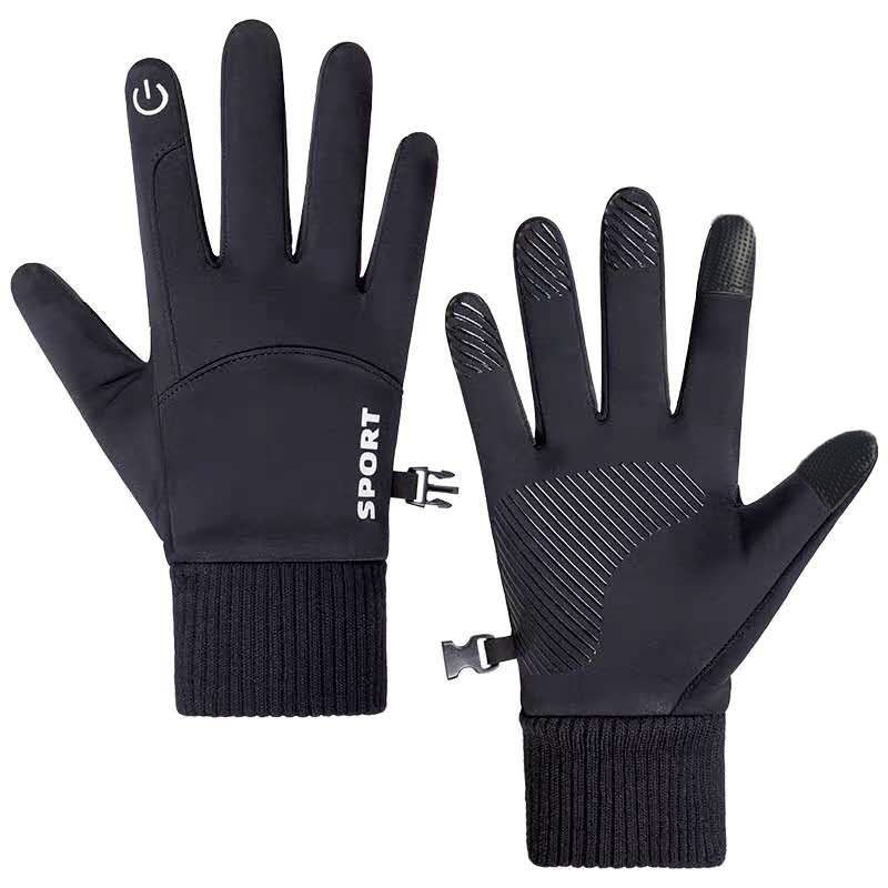 Winter new men's cycling warm plus velvet touch screen students winter cycling sports cold warm gloves