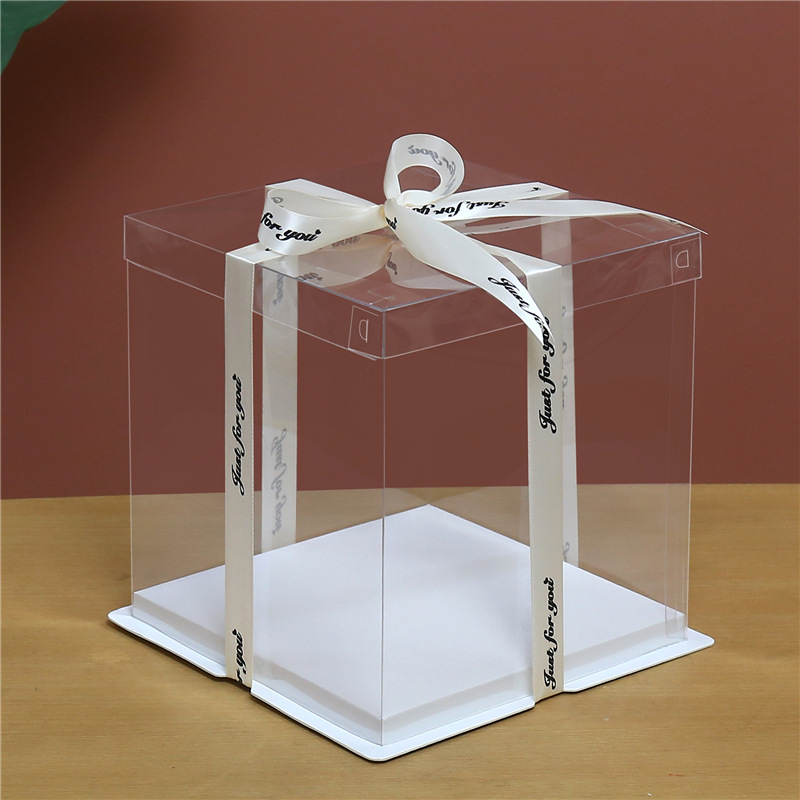4/6/8/10/12/14 inch single layer double layer three layer transparent birthday cake box packaging box portable box