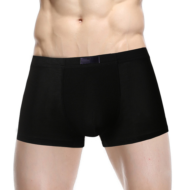 2023 solid color men's modal breathable fashion casual boxer four-legged bag underwear shorts wholesale