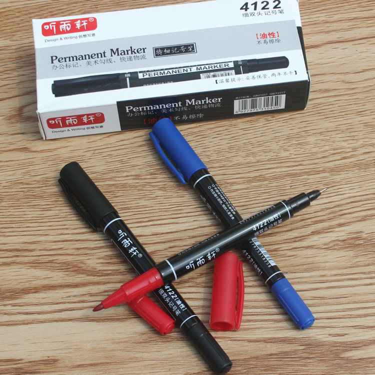 Ting Yuxuan 4122 small double head hook line Pen oily marker pen children's painting fine marker pen stationery wholesale