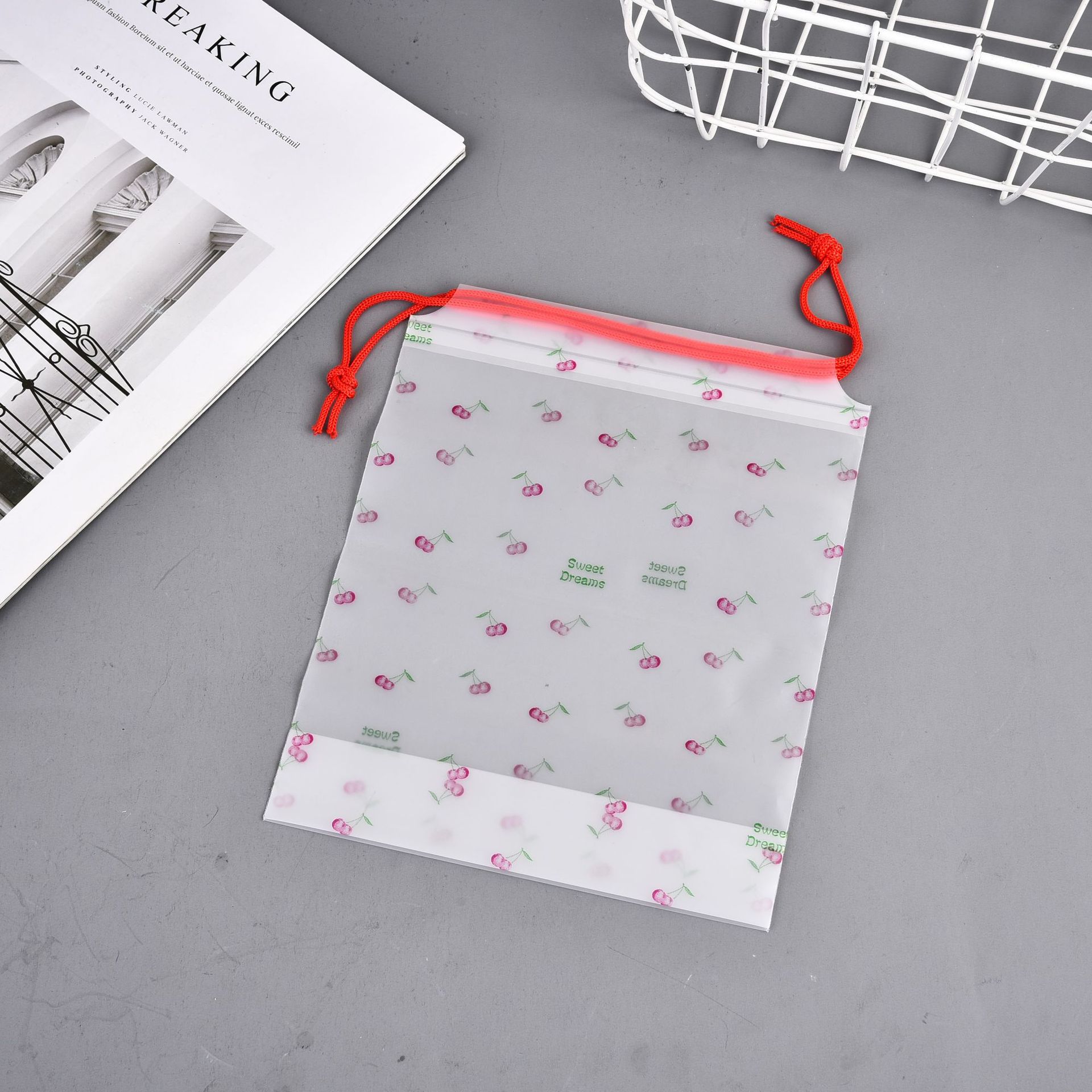 Wash Towel Packing Bag Frosted Drawstring Bag Socks Underwear Bundle Pocket Thickened Travel Shoes Storage Hanging Bag