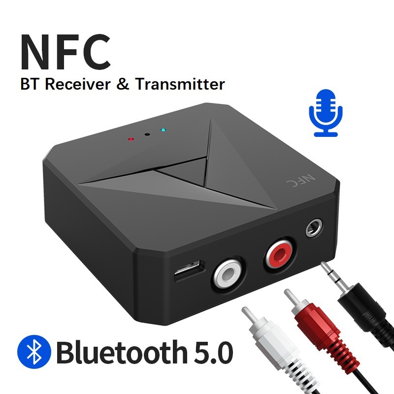 Two-in-one Bluetooth transmitter NFC Bluetooth receiver 3.5AUX car speaker receiver RCA Bluetooth call